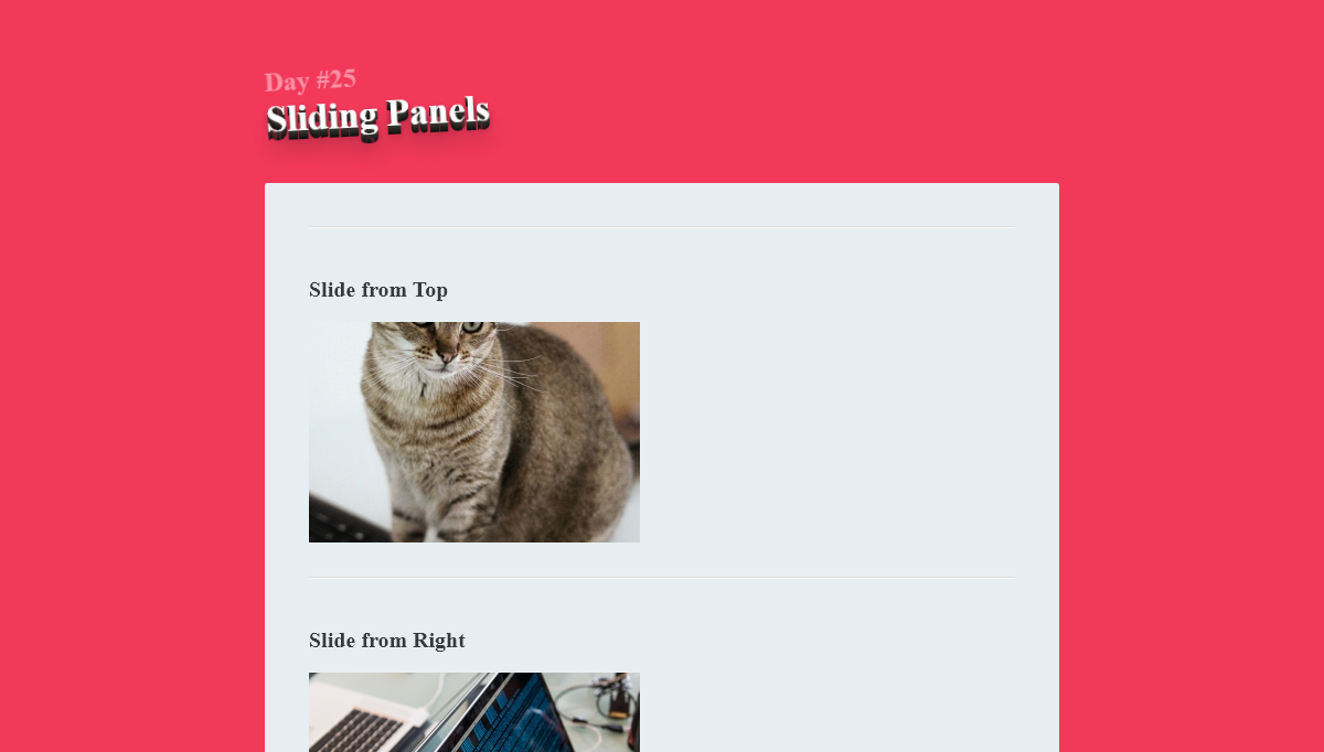 CSS Panels - CSS3 in 30 Days: Day 25 | Sliding Panels