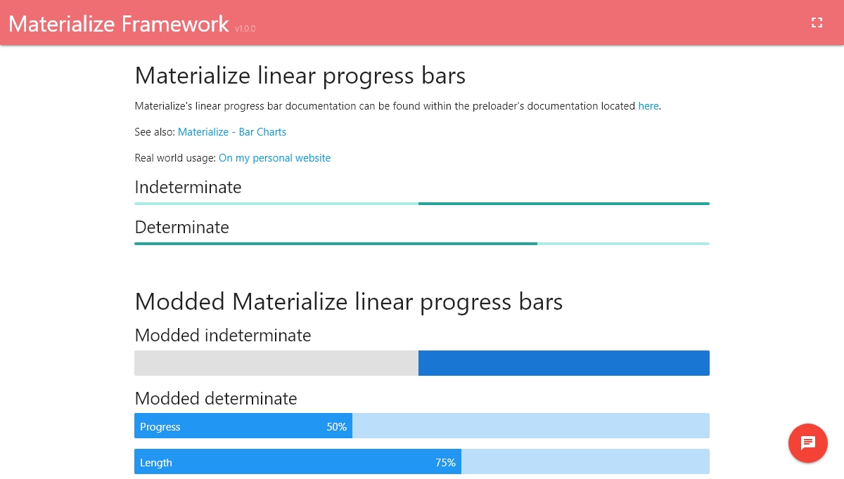 jQuery Progress Bars - Materialize - Progress Bars