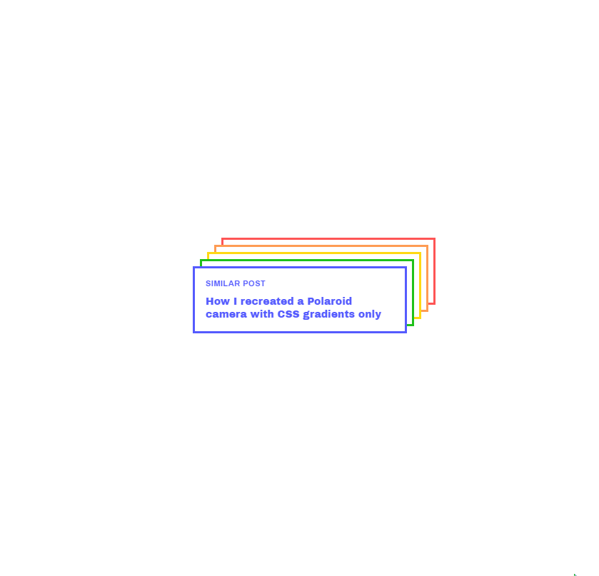 CSS Cards - Rainbow stacked accordion animation
