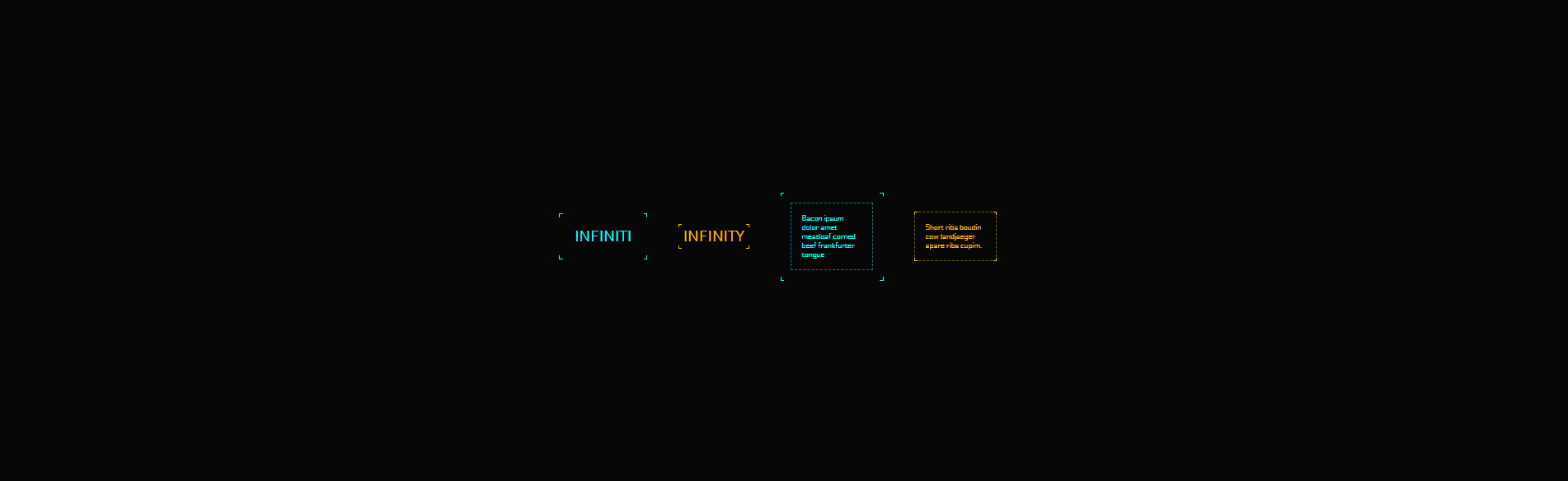 CSS Corners - Infinity glowline CSS corners box / buttons