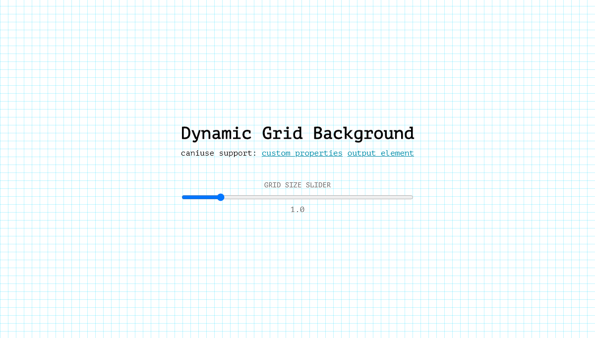 CSS Range Sliders - dynamic grid background with custom properties