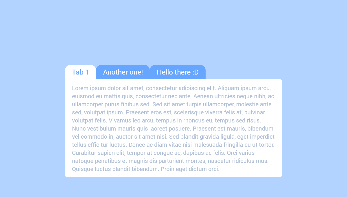 JavaScript Tabs - Card with animated tabs