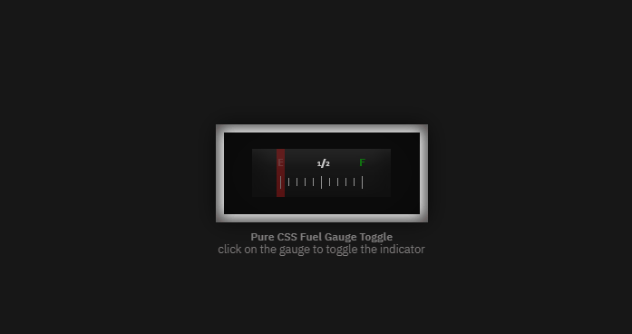 CSS Toggle Switches - Pure CSS Fuel Gauge Toggle