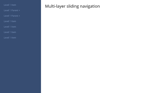 jQuery Sliding Menus - Multi-layer sliding navigation