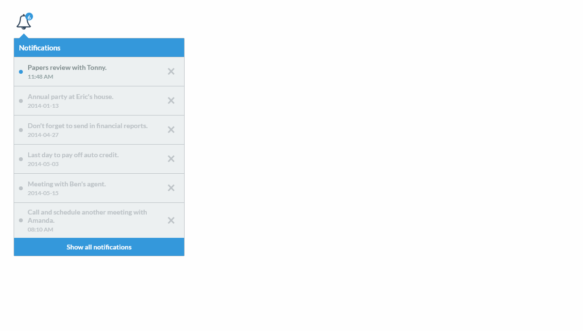 jQuery Notifications - Notifications widget