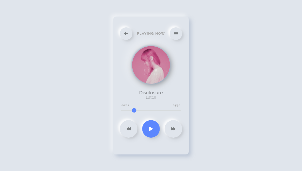 jQuery Music Players - Music Player Neumorphism