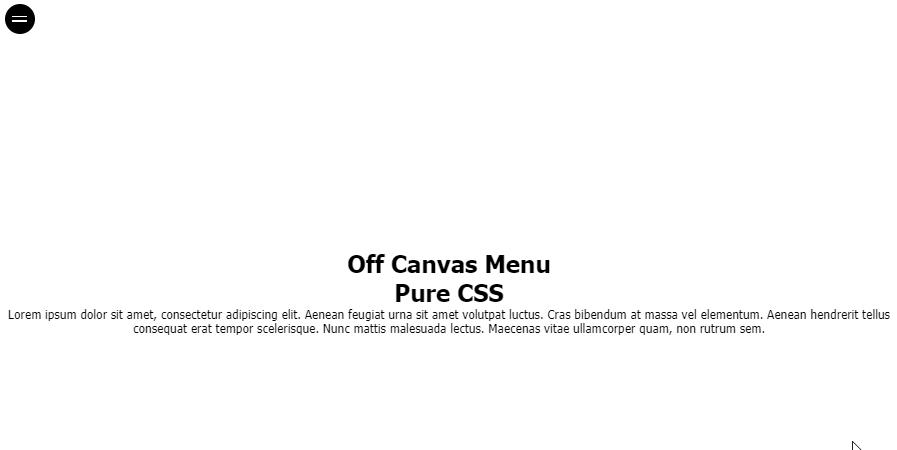 CSS Menu - Off Canvas Menu Pure CSS