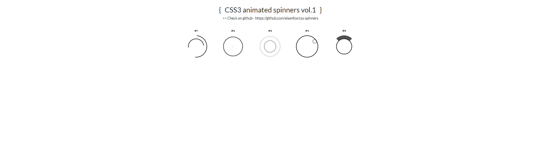 CSS Loaders - CSS3 animations spinners