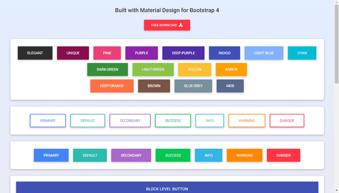 Bootstrap Buttons - Bootstrap Buttons - Material Design & Bootstrap 4