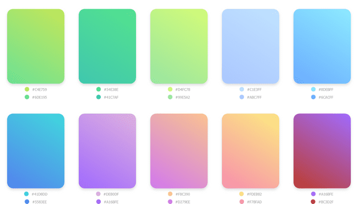 CSS Color Palettes - Gradient Collection