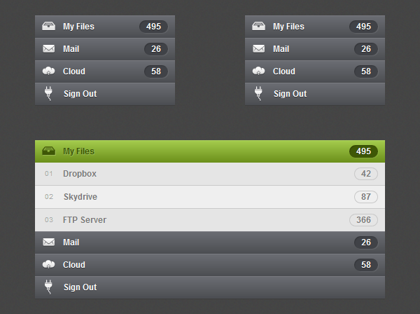 CSS Accordion Menus - Swanky Pure CSS Drop Down Menu
