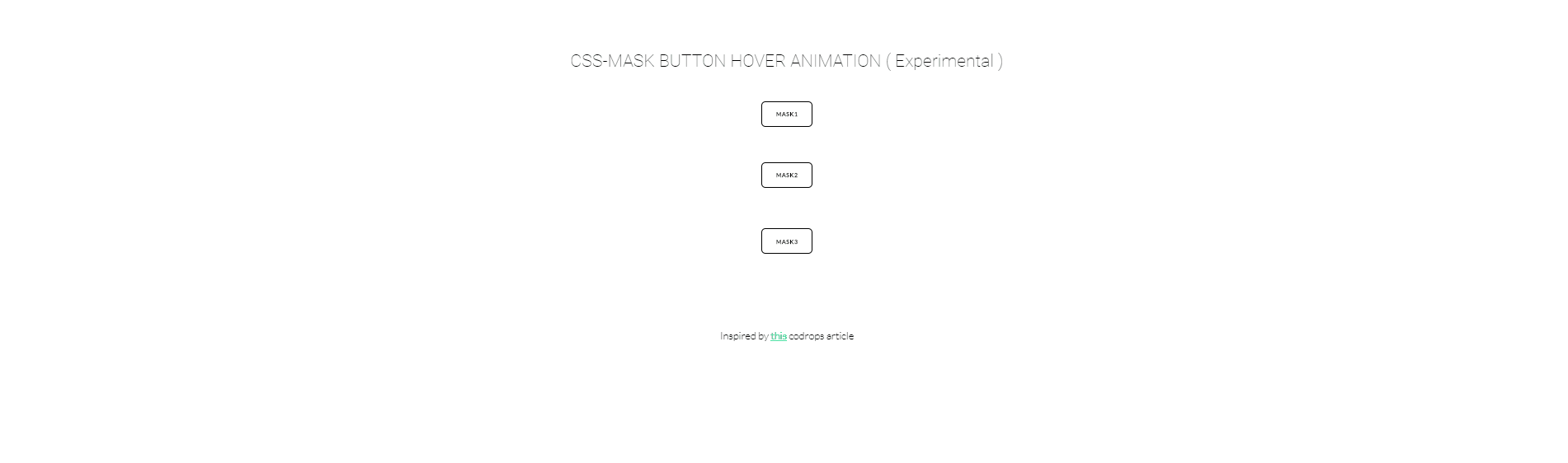 CSS Button Hover Effects - CSS-Mask Button Hover Animation ( Experimental )