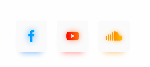 CSS Buttons - Glass effect social media buttons with neon glow