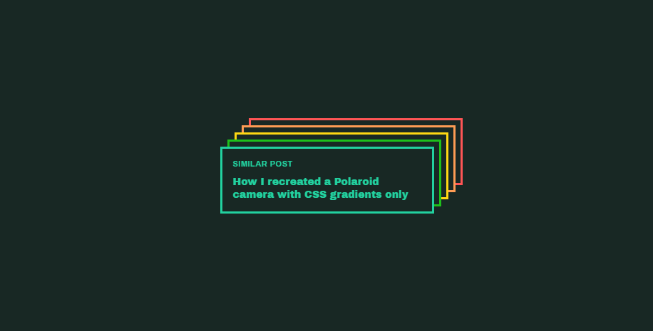 CSS Cards - Stacked rainbow cards