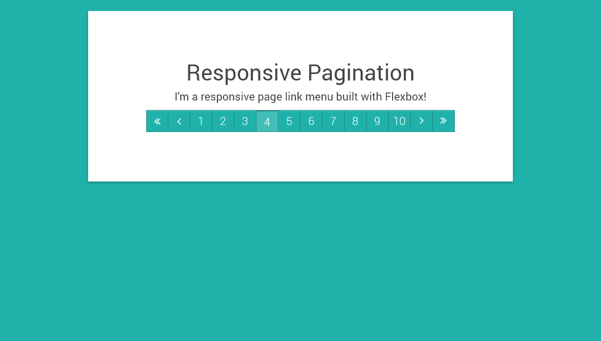 CSS Pagination - Responsive Flexbox Pagination