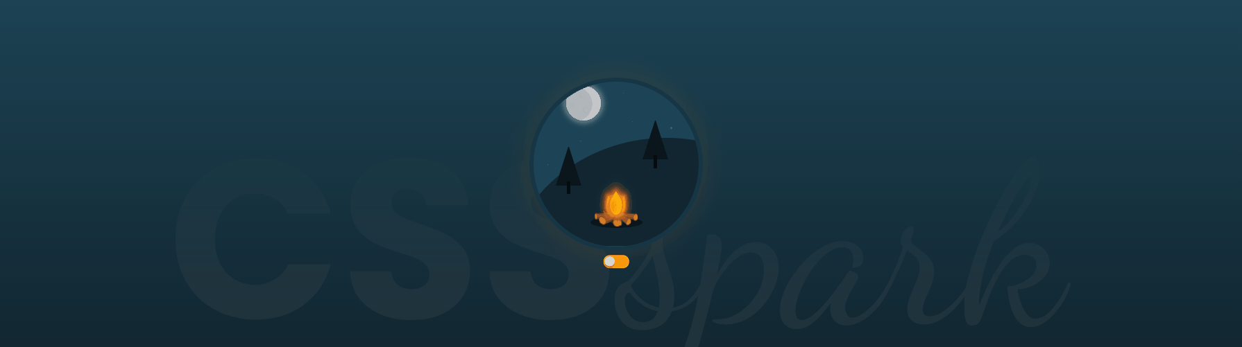 CSS Fire Animation - CSS Spark Glowing Campfire Animation