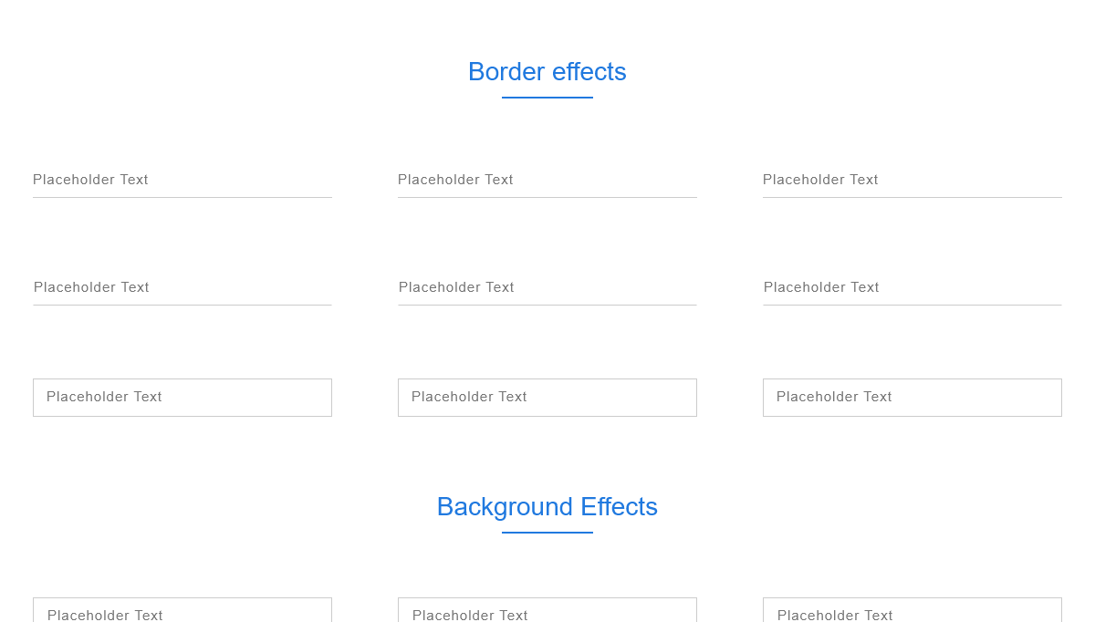 JavaScript Input Text - Awesome input focus effects