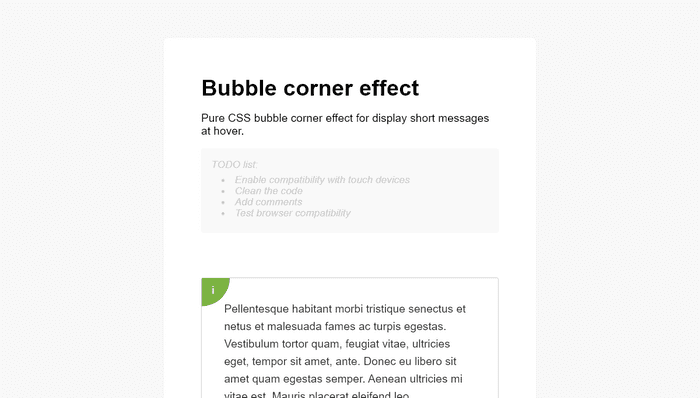 CSS Corners - Bubble corner effect