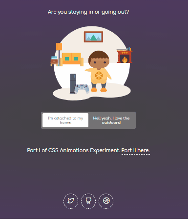CSS Animation Examples - CSS Animation: Indoors or outdoors?