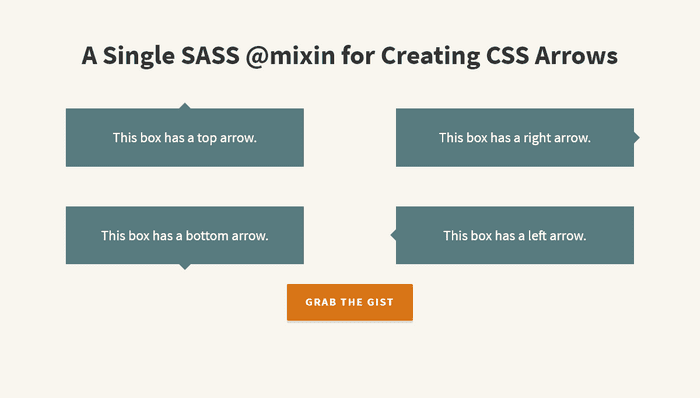 CSS Arrows - Single SASS @mixin For CSS Arrows