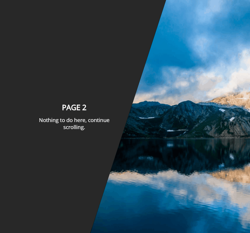 jQuery Scroll Effects - Skewed One Page Scroll