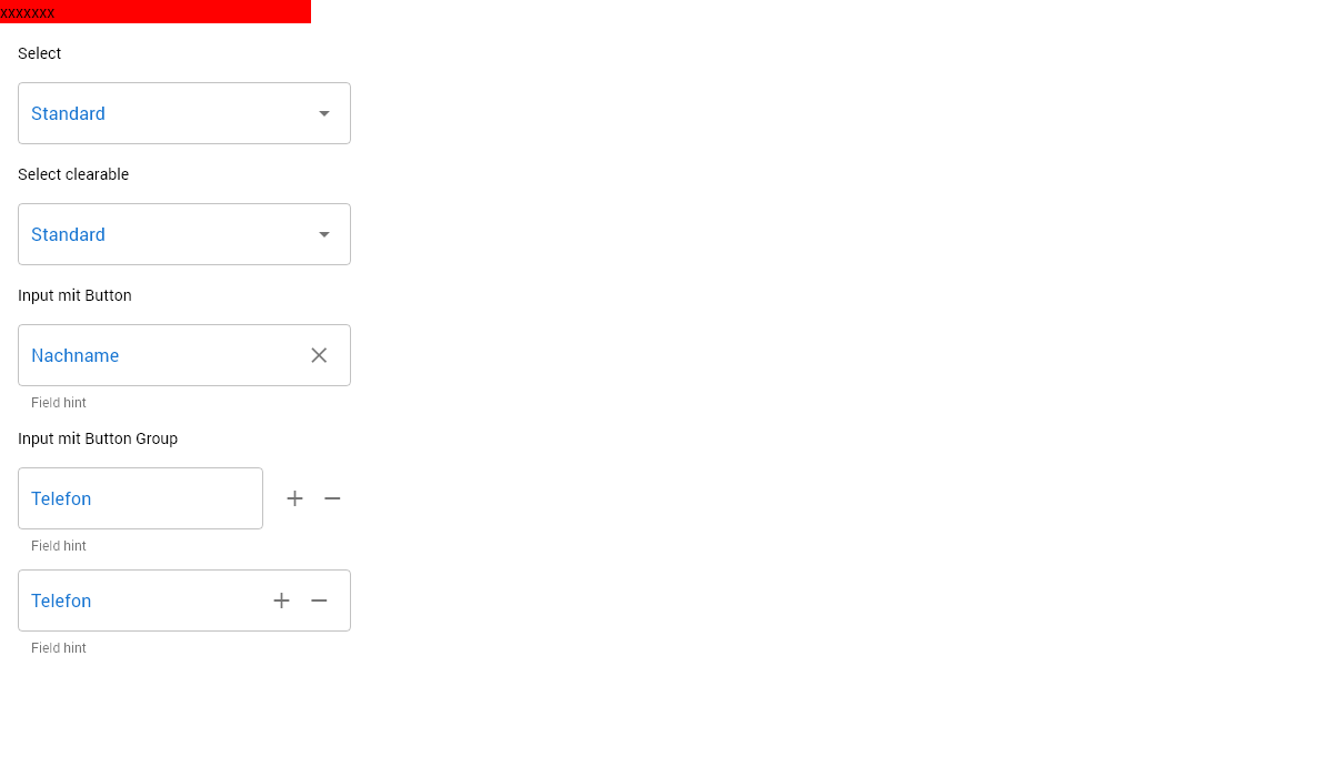 Vue Input Text - Form - Input/Select: - Standard - Quasar Playground