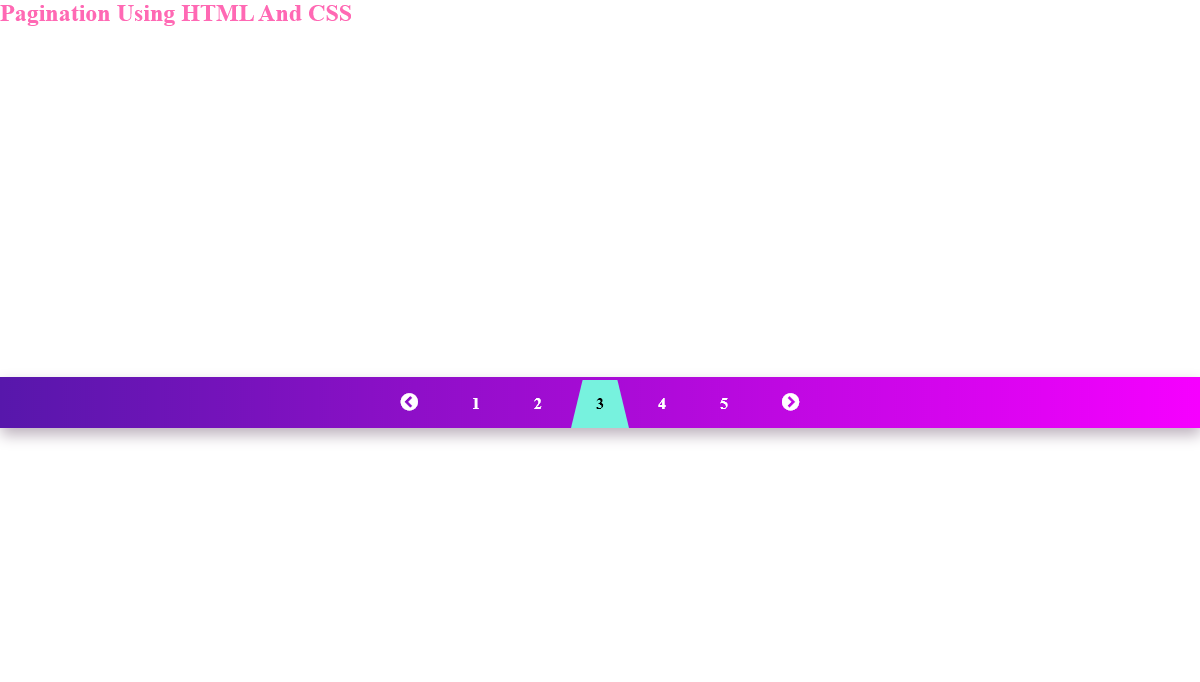 CSS Pagination - Pagination using HTML and CSS