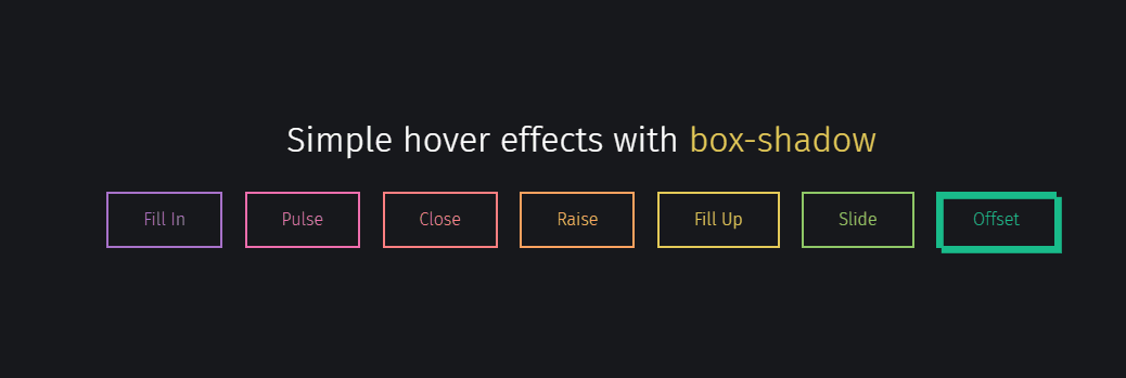 CSS Button Libraries - Button hover effects with box-shadow