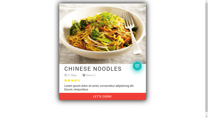 CSS Cards - UI Recipe Card