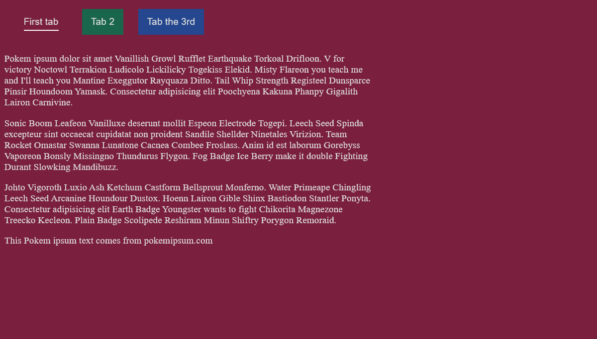 JavaScript Tabs - Expanding color tabs