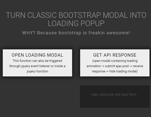 Bootstrap Modal Windows - Simple bootstrap modal spinner/loader