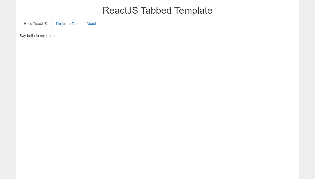 React Tabs - ReactJS Tabbed Template