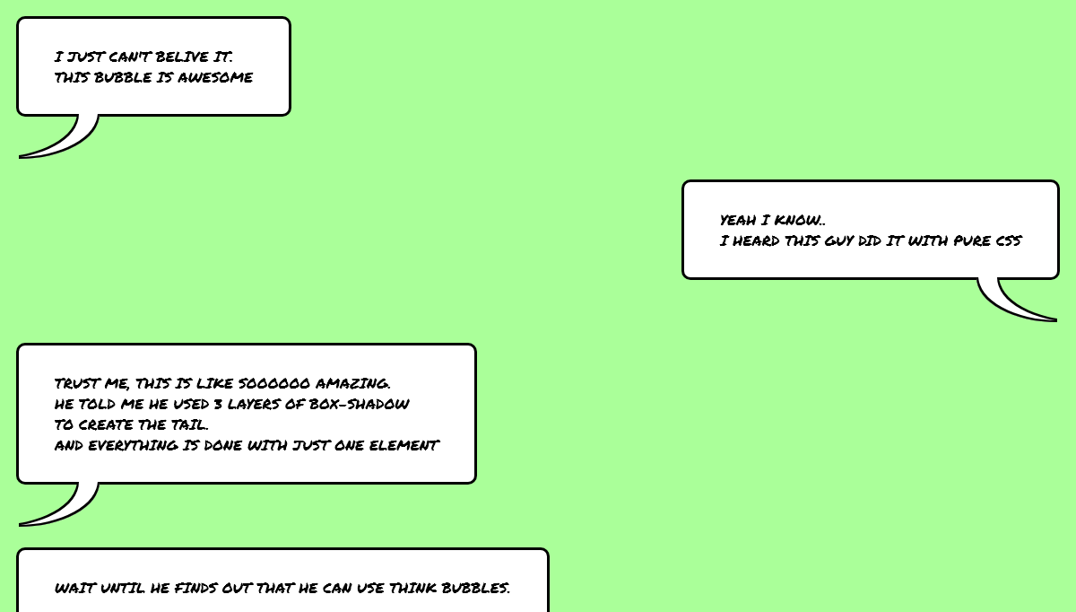 CSS Speech Bubbles - comic speech bubbles