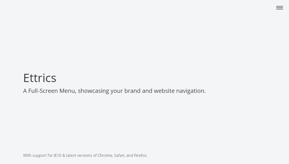 CSS Fullscreen Menus - Full-Screen Menu Overlay