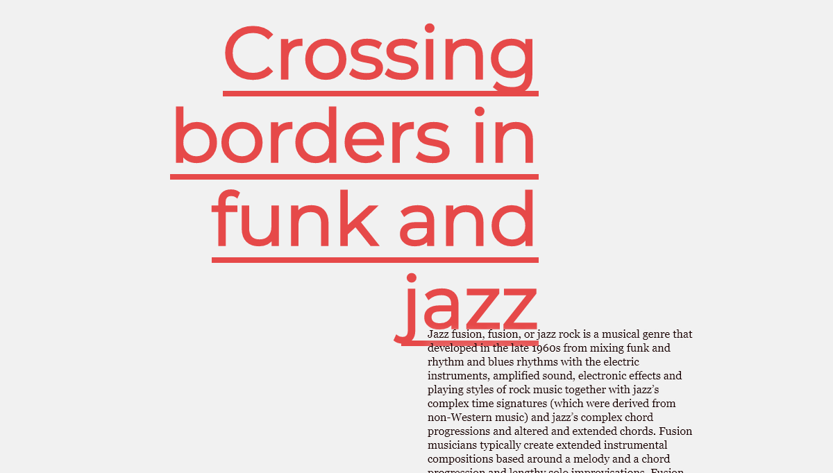 CSS Magazine Layouts - Magazine layout - Crossing borders in funk and jazz