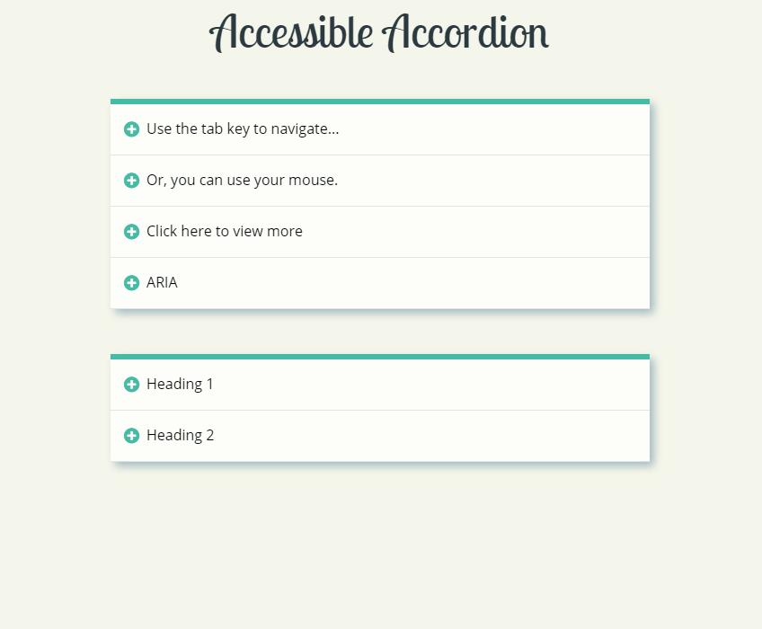 CSS Accordions - ARIA Accessible Accordion