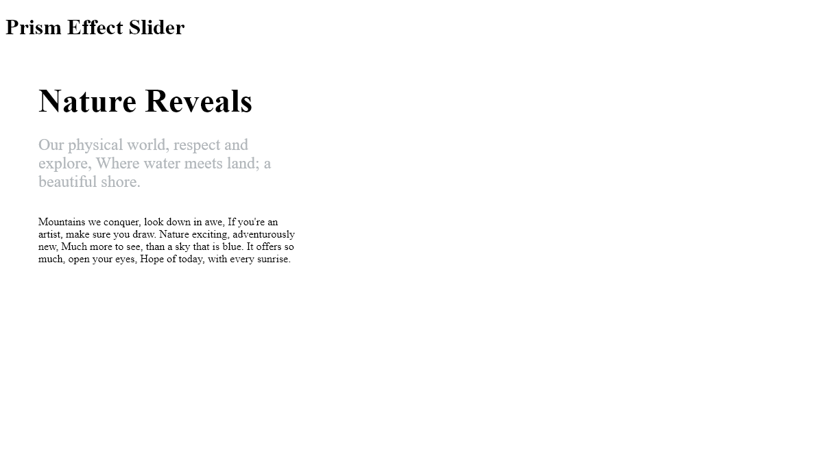 CSS Sliders - Prism Effect Slider
