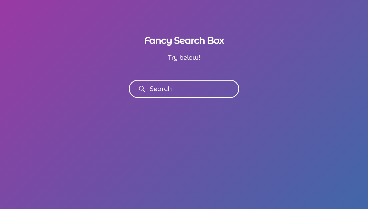 jQuery Search Boxes - Fancy Search Box // SVG + CSS + jQuery