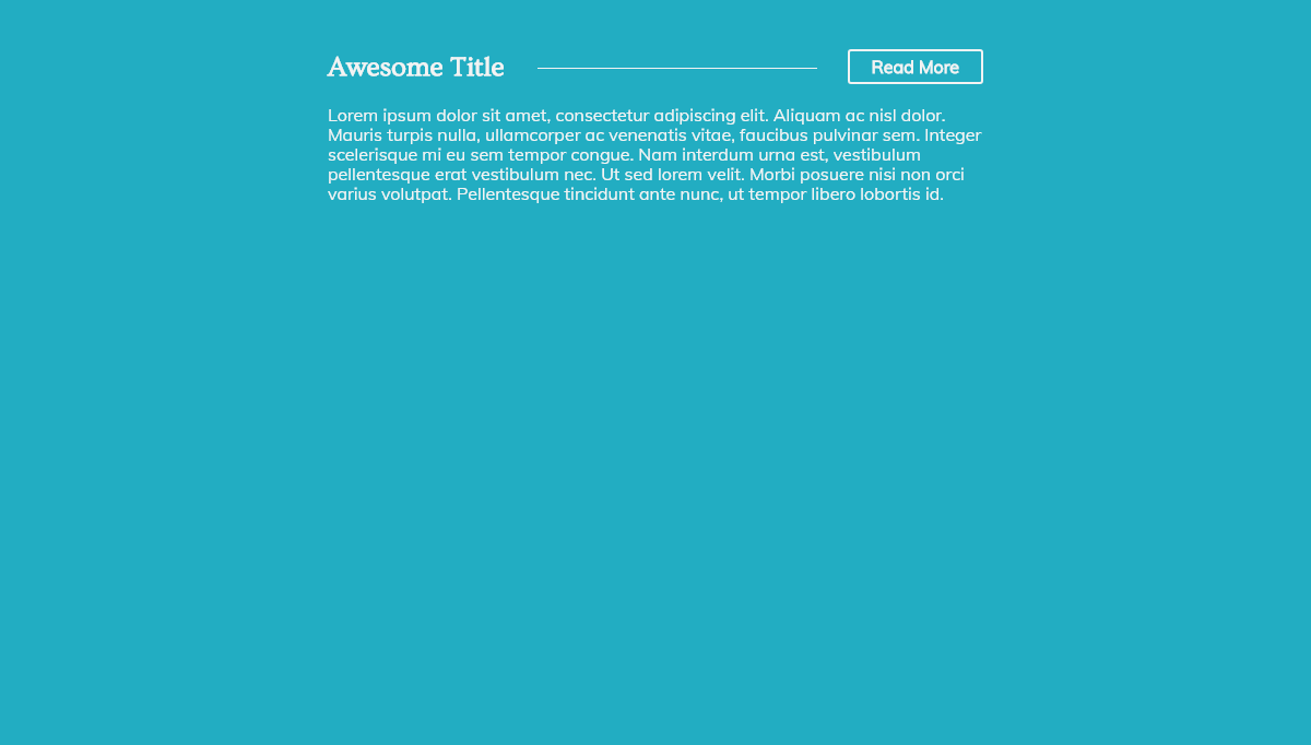 CSS Dividers - Title with horizontal rule and button