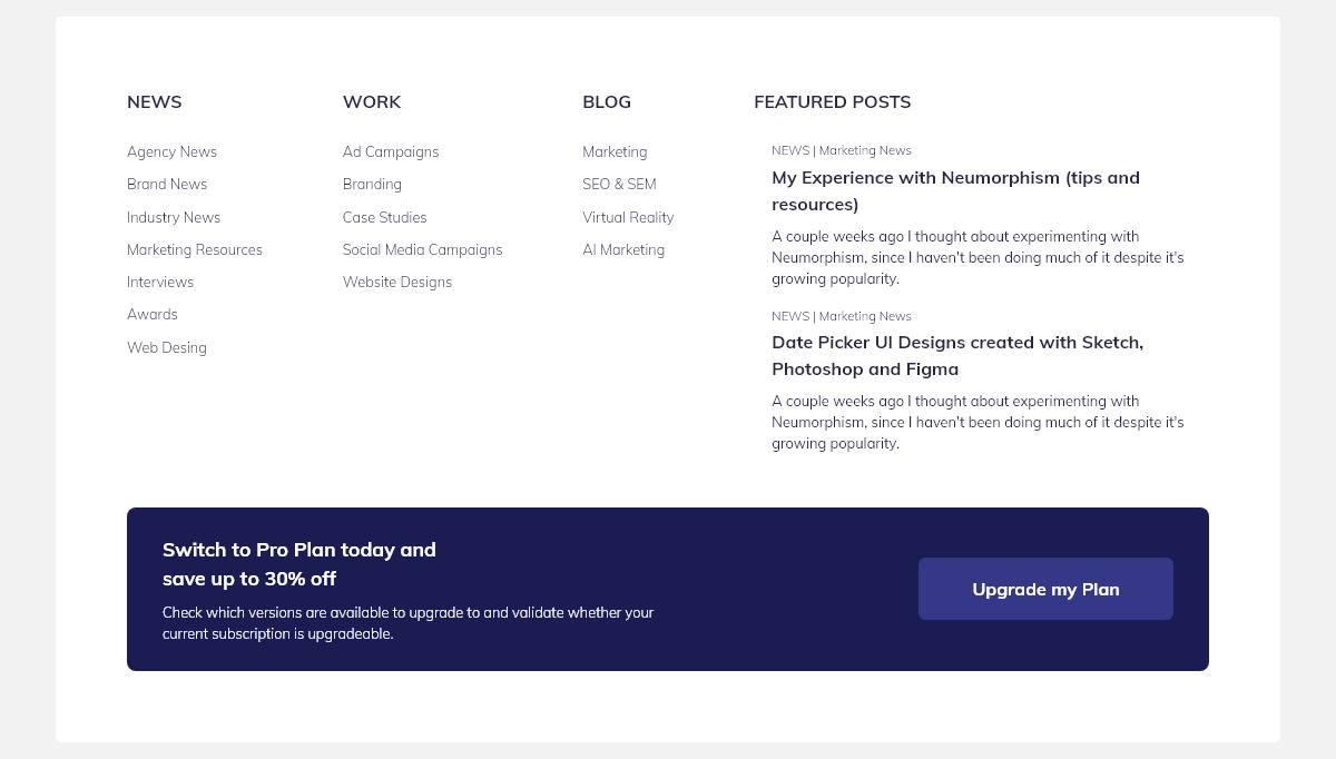 CSS Headers and Footers - Footer