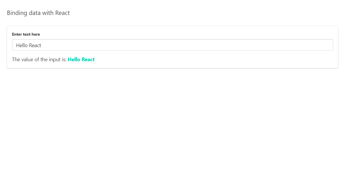 React Input Text - Form input binding - React.js