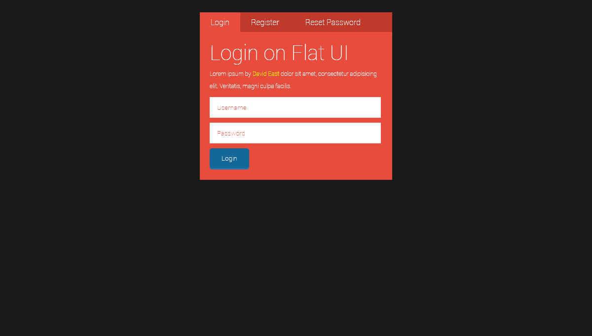 CSS Forms - Flat UI Login Form