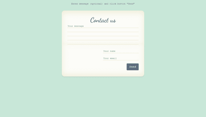 CSS Contact Forms - Contact us form with animation