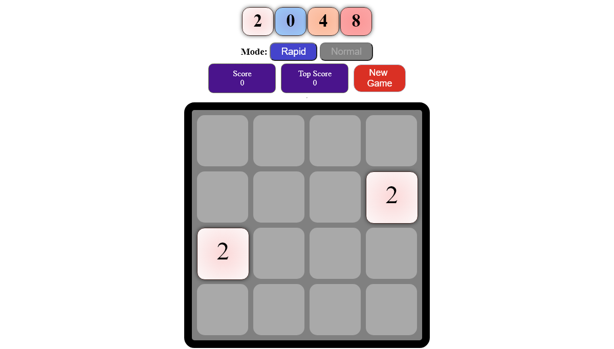JavaScript 2048 Games - 2048 (Rapid Mode) With GSAP Animations