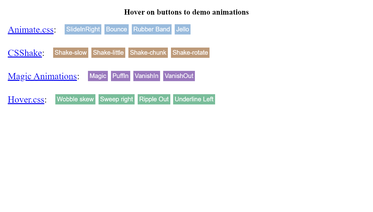 CSS Animation Libraries - CSS animation libraries
