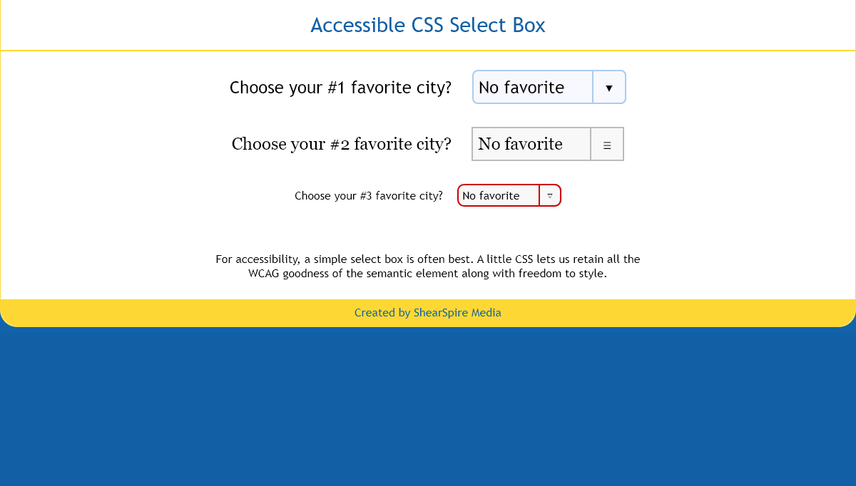 CSS Select Boxes - CSS Review: Select Box