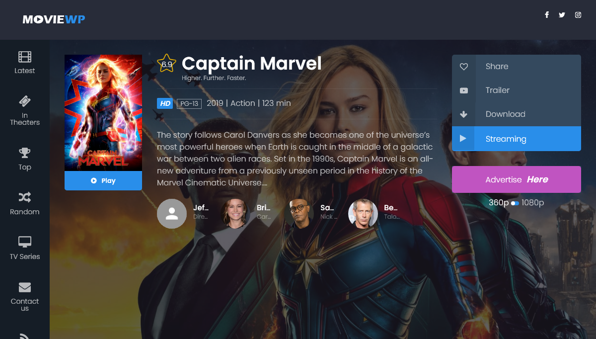 jQuery Music Players - Movie app ui