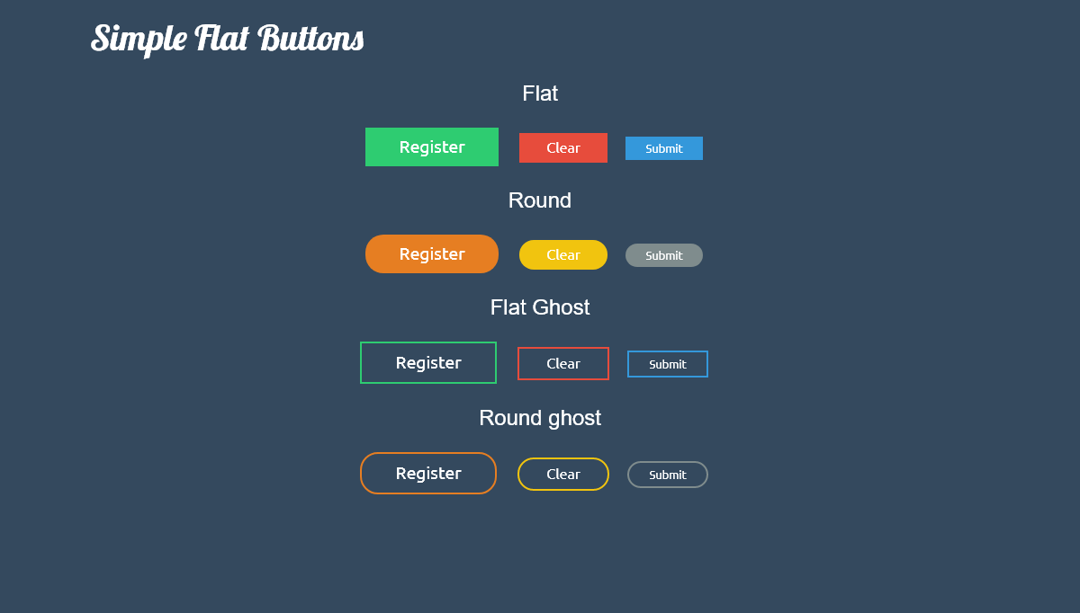 CSS Flat Buttons - Simple Flat Buttons