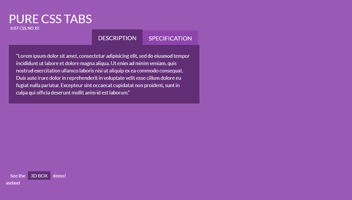 CSS Tabs - Pure CSS Tabs