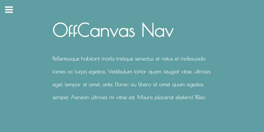 CSS Menu - Sass Off Canvas Nav